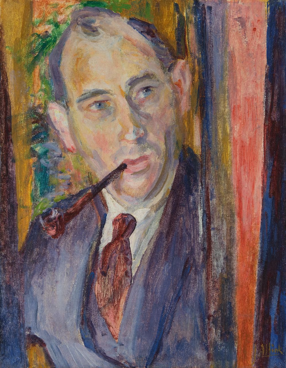 Altink J.  | Jan Altink, Zelfportret, olieverf op doek 54,4 x 42,1 cm, gesigneerd rechtsonder en te dateren ca. 1925