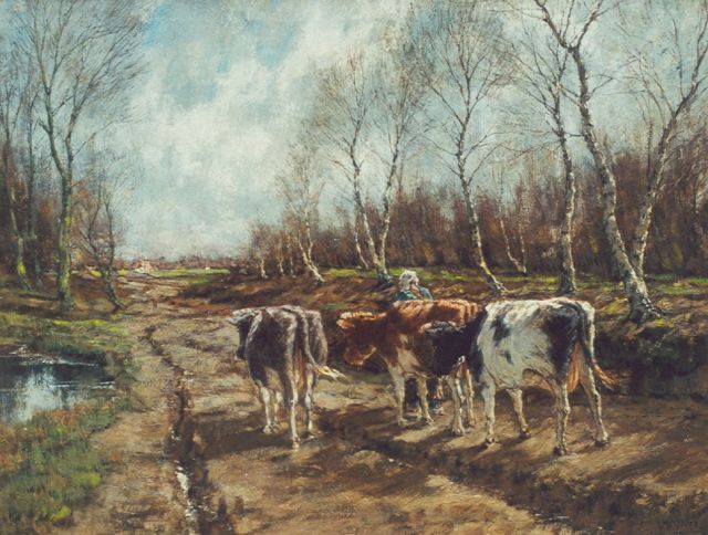 Gorter A.M.  | Koeien in herfstlandschap, olieverf op doek 66,8 x 87,0 cm, gesigneerd r.o.