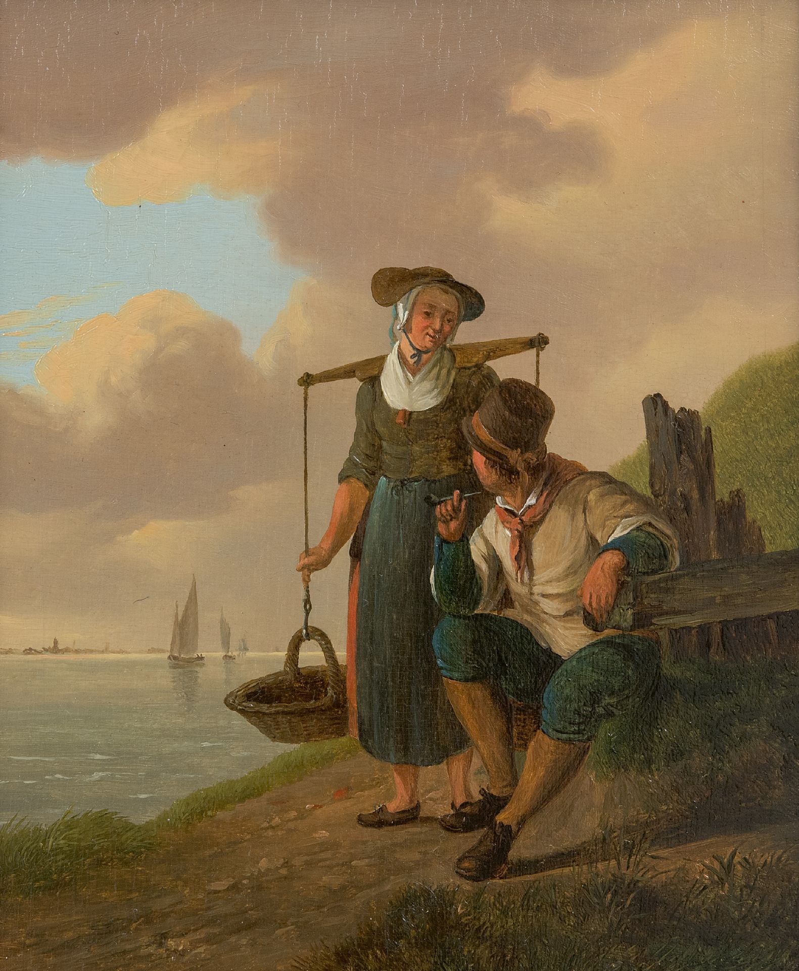 Johannes Hermanus Koekkoek | Paintings For Sale | Conversation By The Water