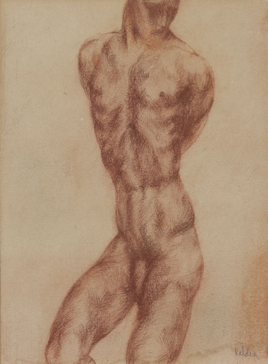 Kelder A.B.  | Antonius Bernardus 'Toon' Kelder | Watercolours and drawings offered for sale | Torso - muscle study, red chalk on paper 25.0 x 18.7 cm, signed l.r.