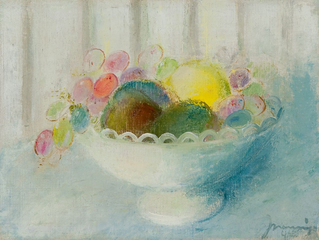 Nanninga J.  | Jacob 'Jaap' Nanninga | Paintings offered for sale | Bowl with fruit, oil on canvas 22.7 x 30.0 cm, signed l.r. and dated '46