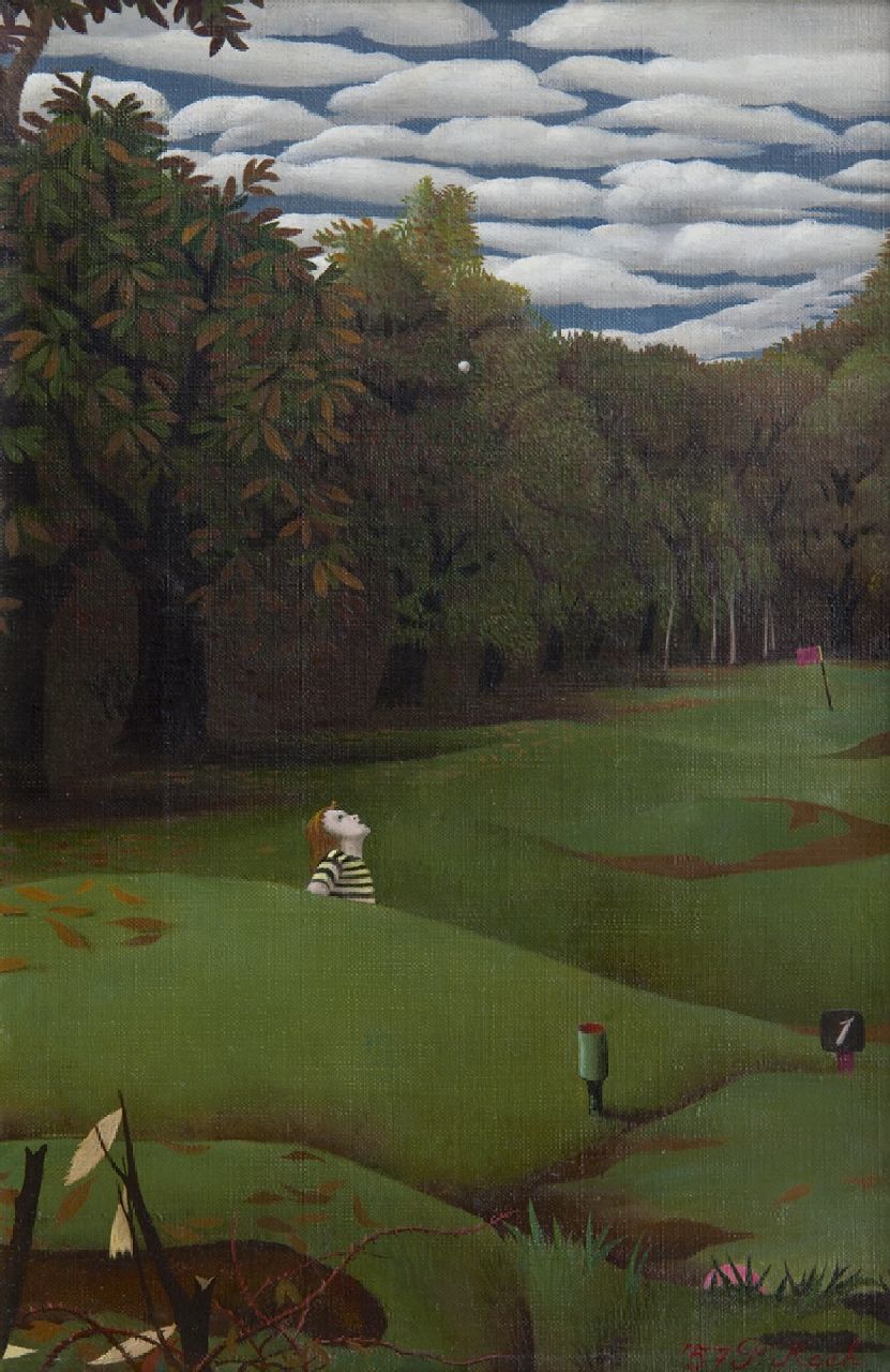 Koch P.F.Ch.  | Pieter Frans Christiaan 'Pyke' Koch, Golflinks I-II, olieverf op doek 30,2 x 20,4 cm, gesigneerd rechtsonder en gedateerd '57