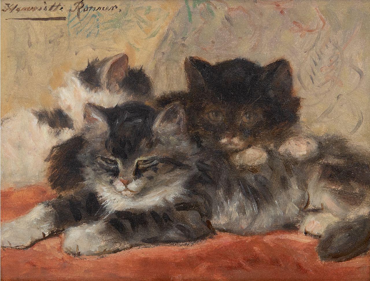 Henriette Ronner | Paintings prev. for Sale | Dozing kittens