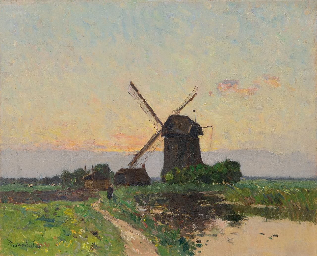 Stutterheim L.P.  | Lodewijk Philippus 'Louis' Stutterheim | Paintings offered for sale | Windmill at Kortenhoef, oil on canvas 46.4 x 56.3 cm, signed l.l. and without frame