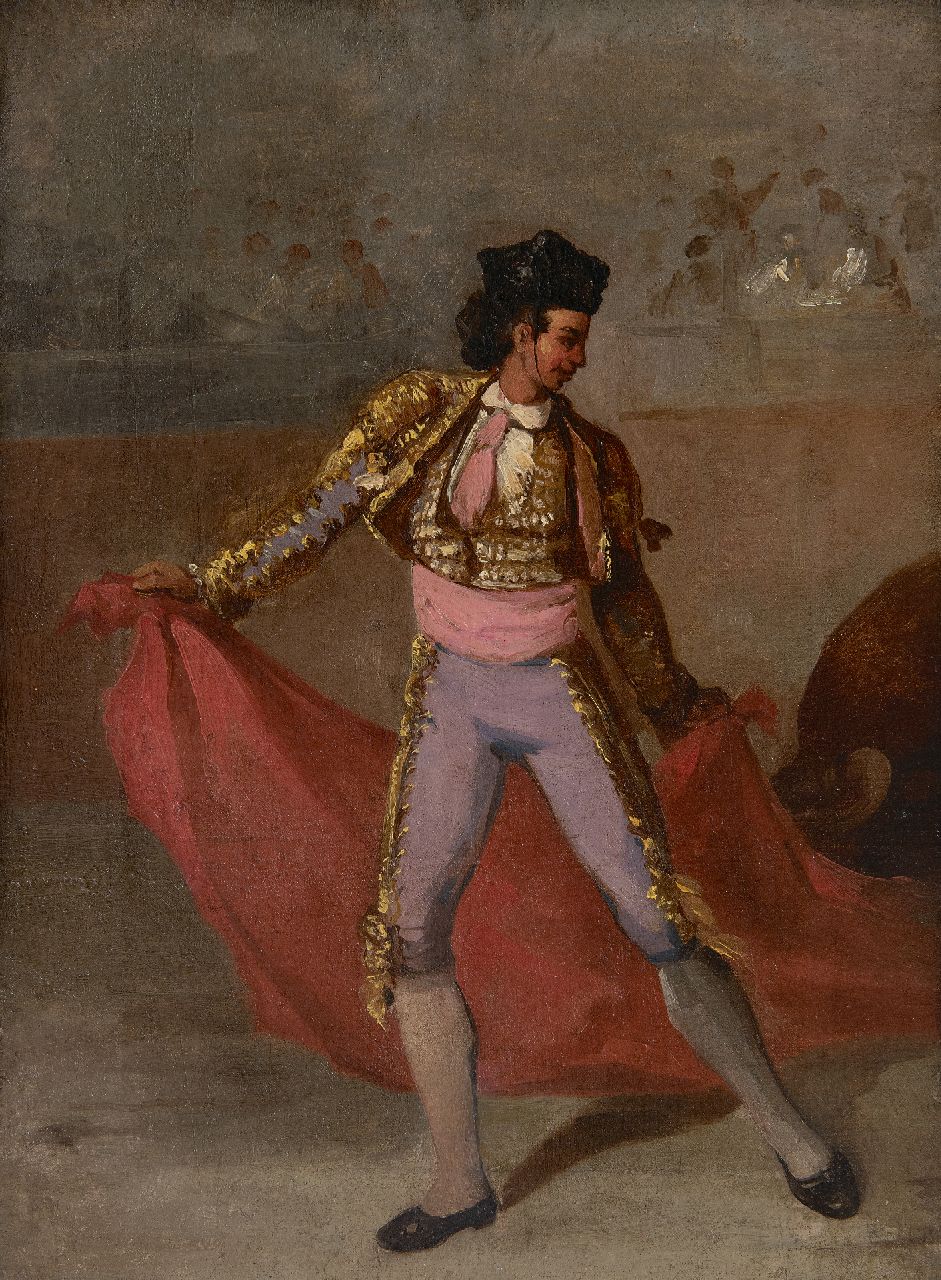 Ruiz de Valdivia Nicolás Ruiz de Valdivia  | Nicolás Ruiz de Valdivia | Schilderijen te koop aangeboden | De matador, olieverf op doek 37,3 x 27,4 cm, gesigneerd linksonder en gedateerd 1860