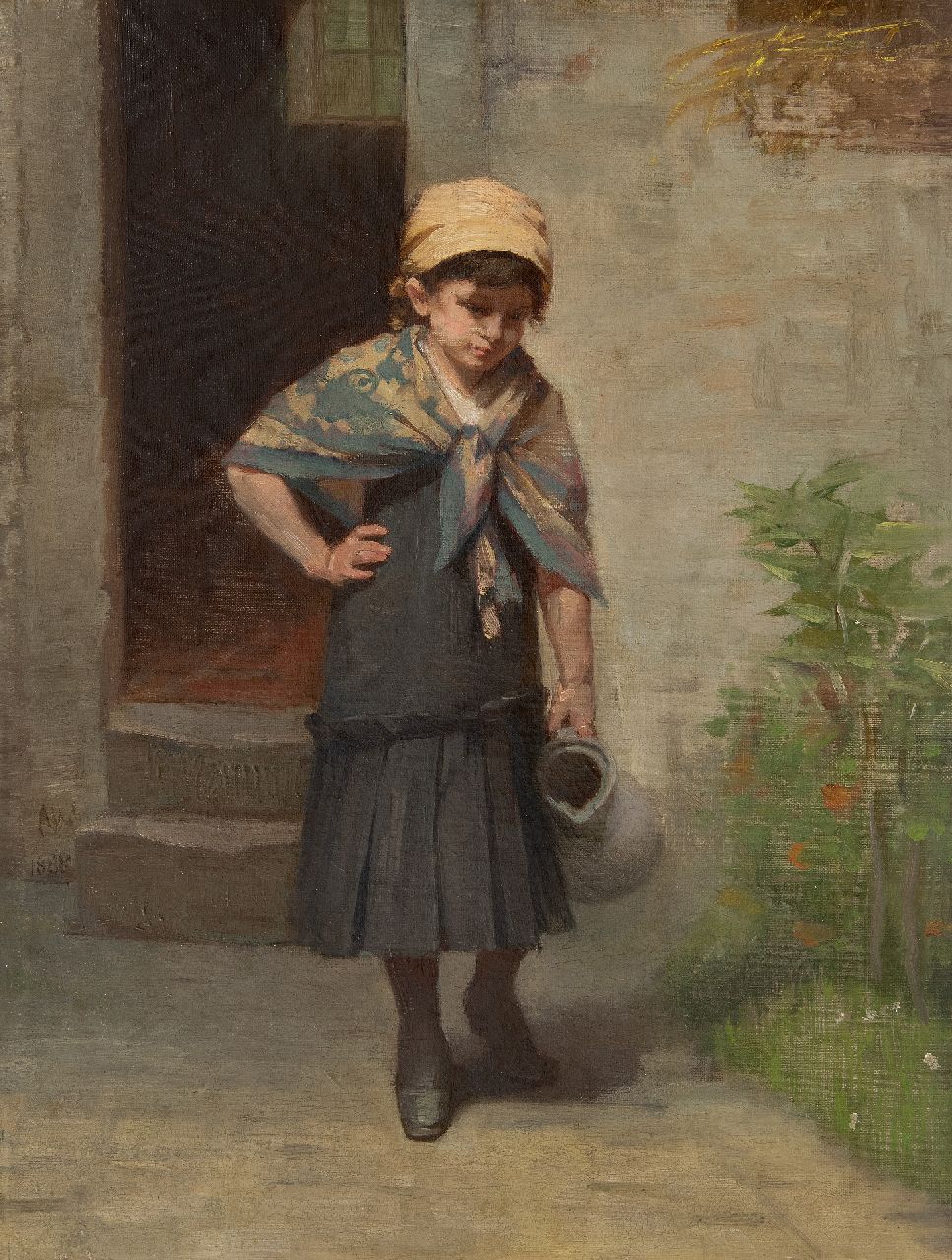 August Allebé | Een lege kan, olieverf op doek, 52,1 x 39,2 cm, gesigneerd l.m. en gedateerd 1888