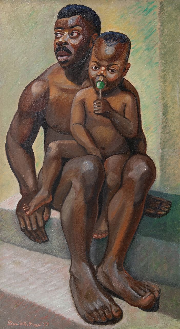 Whitney L.  | Lisa Whitney | Paintings offered for sale | Father and son, oil on canvas 91.8 x 50.8 cm, signed l.l. and dated '37