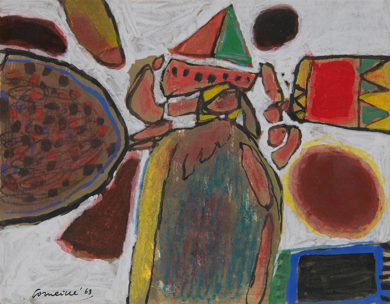 Corneille ('Corneille' Guillaume Beverloo)   | Corneille ('Corneille' Guillaume Beverloo) | Watercolours and drawings offered for sale | La Grande Baigneuse, chalk and gouache on paper 22.9 x 29.7 cm, signed l.l. and dated '63