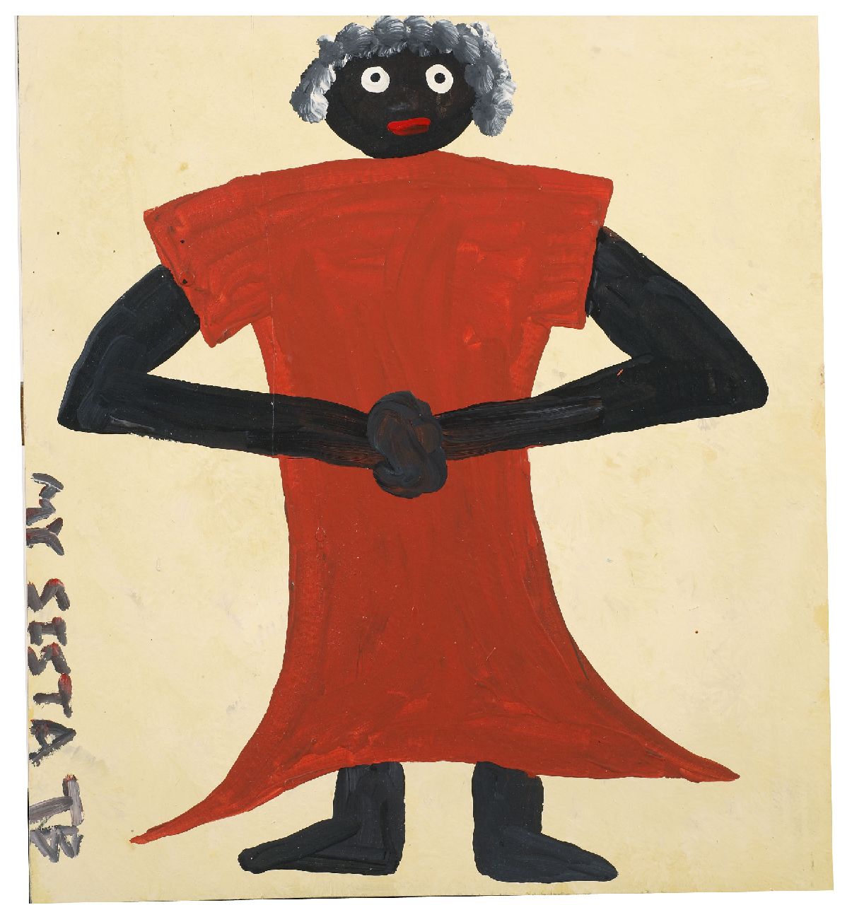 Brown T.  | Timothy 'Tim' Brown, My sista, acryl op paneel 43,0 x 39,0 cm, gesigneerd linksonder met initialen