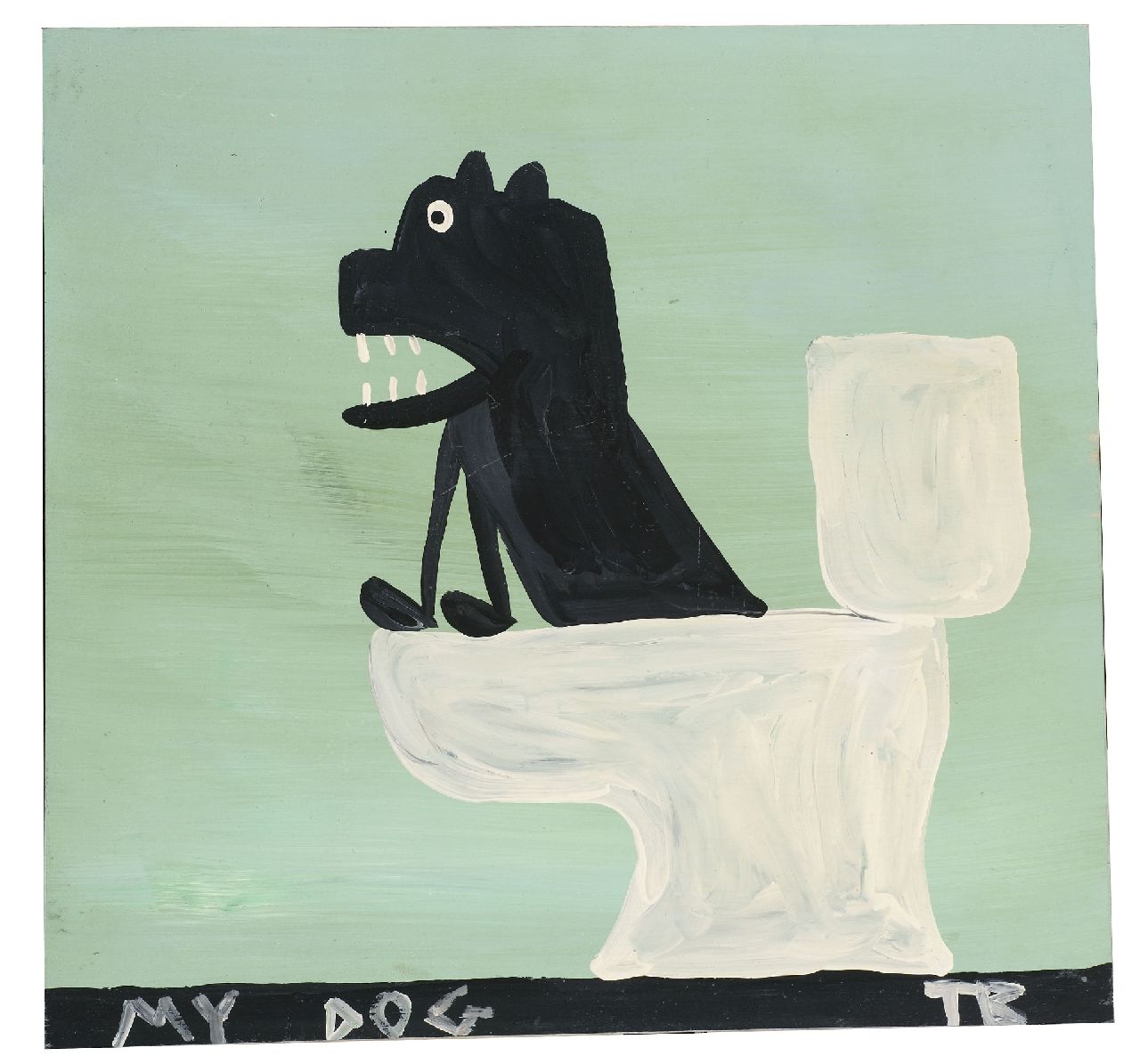 Brown T.  | Timothy 'Tim' Brown, My dog, acryl op paneel 39,0 x 41,0 cm, gesigneerd rechtsonder met initialen