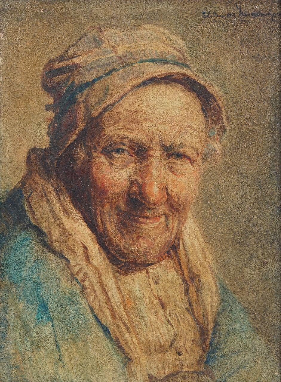 Willem van Nieuwenhoven | Portret van een schaapherder, olieverf op paneel, 25,1 x 18,9 cm, gesigneerd r.b.
