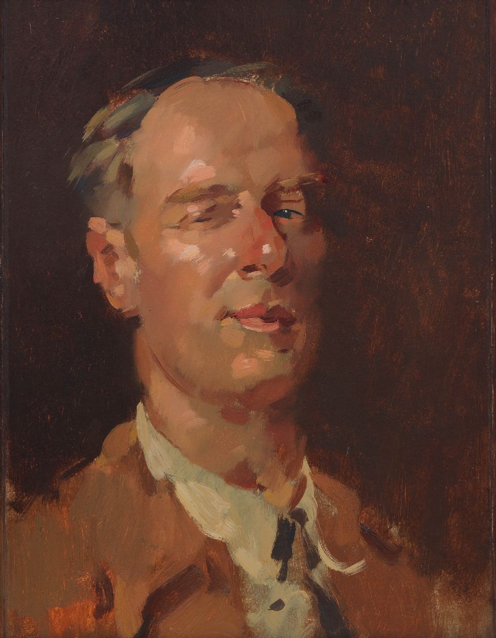 Verdonk F.W.  | Frederik Willem 'Frits' Verdonk | Schilderijen te koop aangeboden | Zelfportret, olieverf op board 46,6 x 36,6 cm, gesigneerd verso