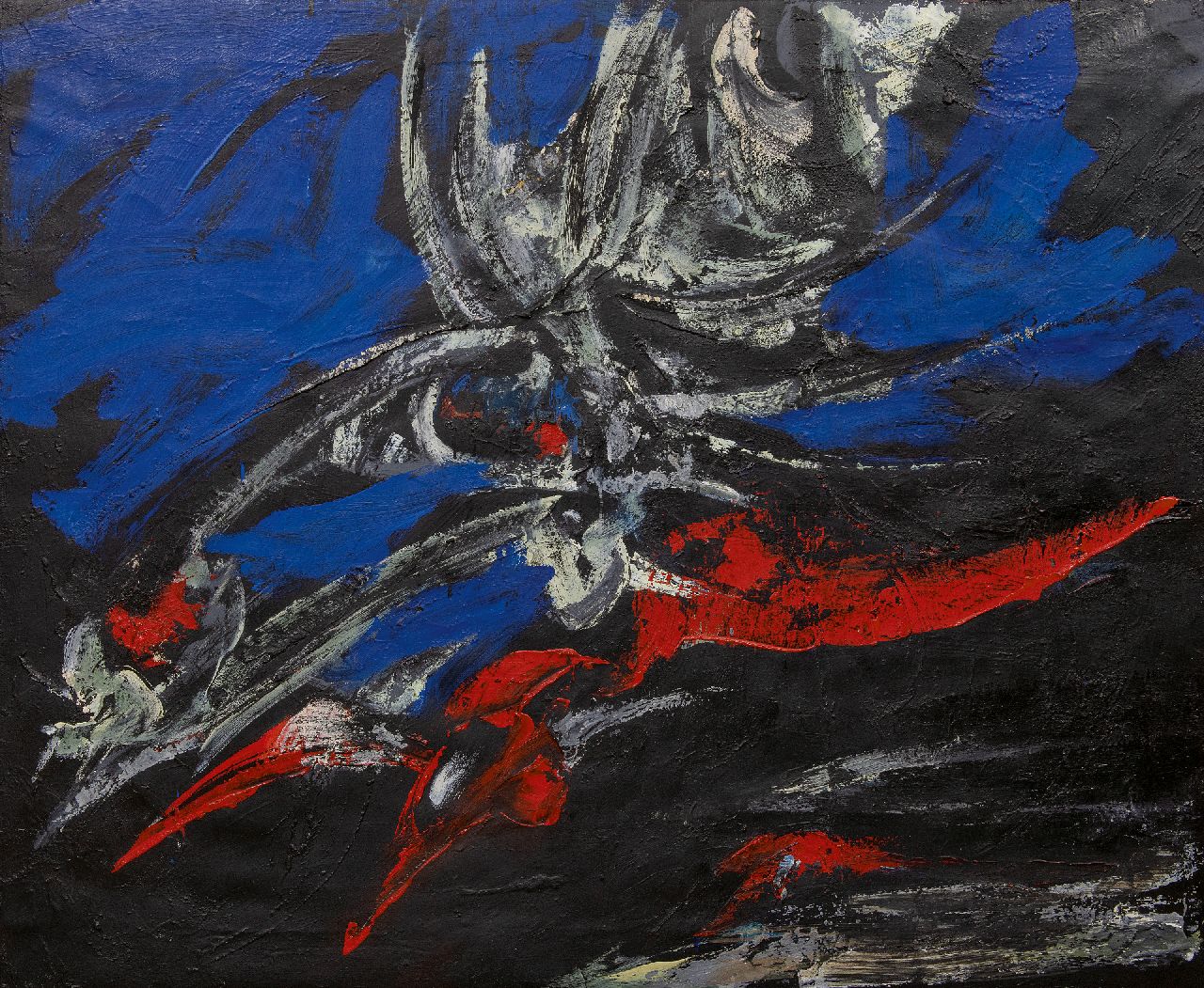 Rooskens J.A.  | Joseph Antoon 'Anton' Rooskens | Schilderijen te koop aangeboden | Compositie, olieverf op doek 100,0 x 120,5 cm, te dateren 1960-61