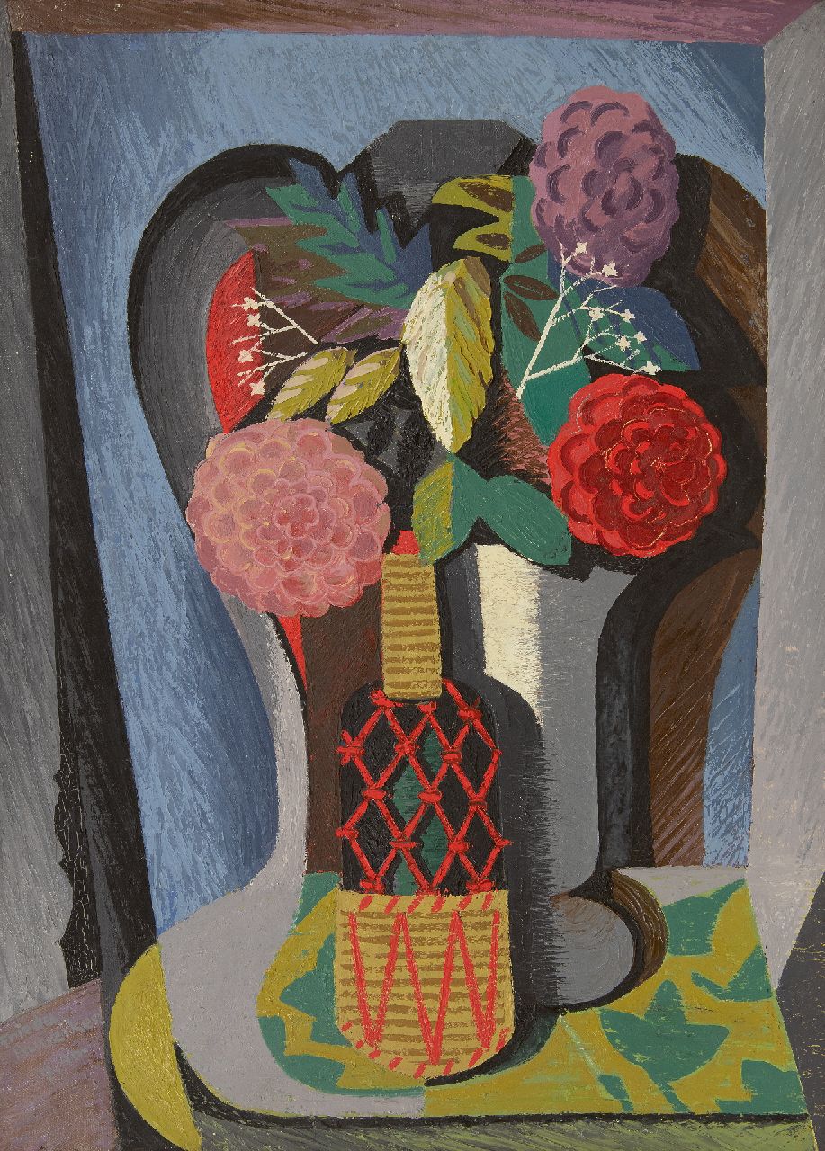 Hunziker F.  | Frieda Hunziker, Still life with flowers, oil on canvas 70.2 x 50.4 cm, signed l.l. and dated 7-1946