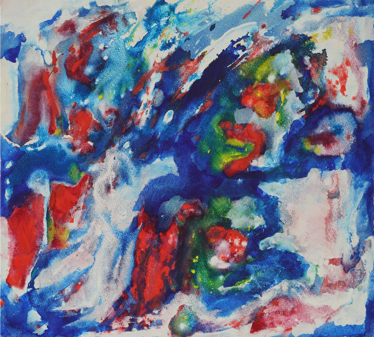 Hunziker F.  | Frieda Hunziker, Compositie, inkt en aquarel op papier 48,7 x 61,6 cm