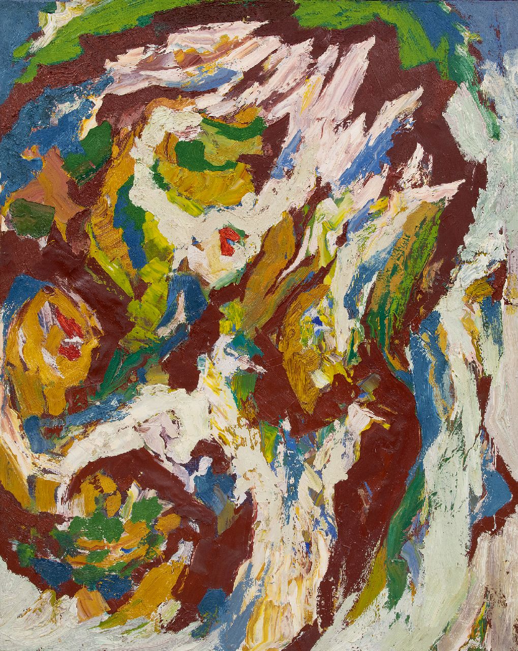 Hunziker F.  | Frieda Hunziker, Compositie, olieverf op doek 124,9 x 100,1 cm, te dateren 1961