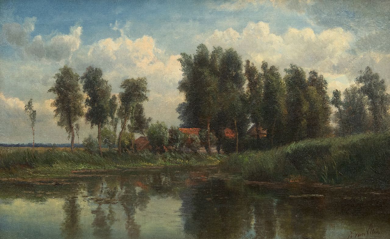 Kruseman van Elten H.D.  | Hendrik Dirk Kruseman van Elten | Schilderijen te koop aangeboden | Boerderij aan de waterkant, olieverf op doek 36,1 x 57,8 cm, gesigneerd rechtsonder