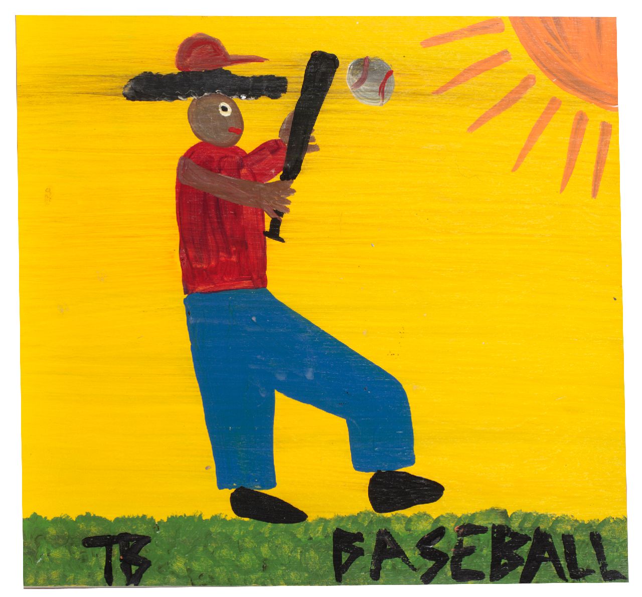Brown T.  | Timothy 'Tim' Brown, Baseball, acryl op paneel 39,0 x 39,0 cm, gesigneerd linksonder met initialen