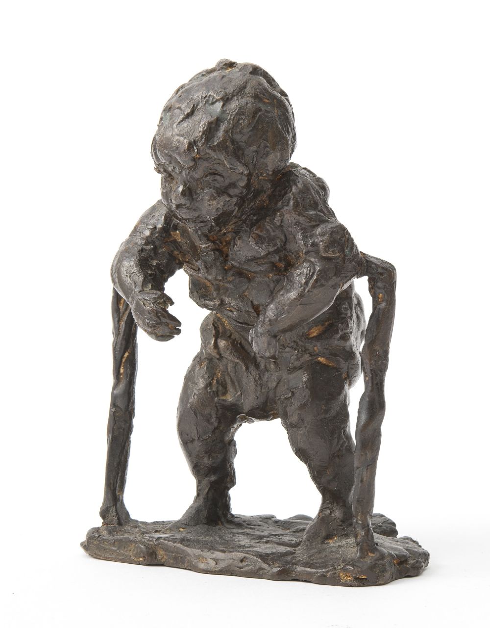 Hans Bayens | Staan in de box, brons, 14,5 x 8,5 cm, gesigneerd op basis met initialen en te dateren 1968