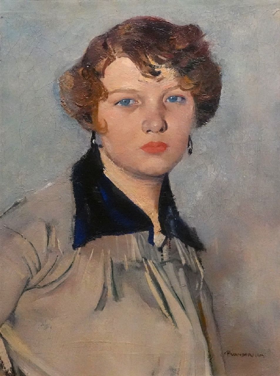 Hem P. van der | Pieter 'Piet' van der Hem | Schilderijen te koop aangeboden | Portret van een jonge vrouw, olieverf op doek 61,0 x 46,0 cm, gesigneerd rechtsonder