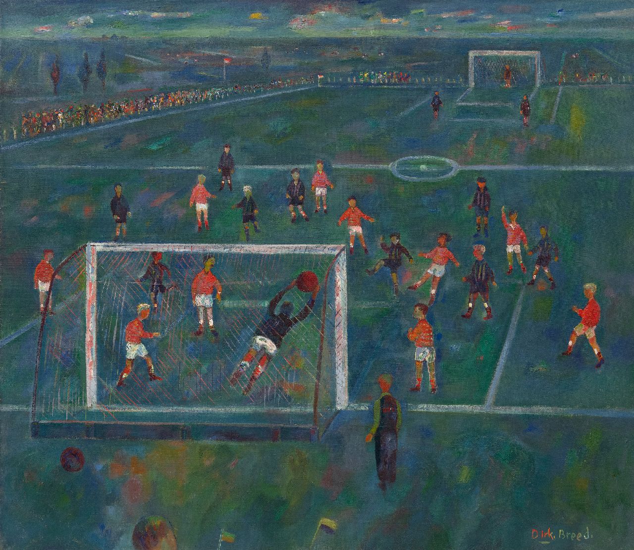 Breed D.C. | 'Dirk' Cornelis Breed | Schilderijen te koop aangeboden | Voetbalwedstrijd van Oranje - ..., olieverf op doek 70,0 x 80,2 cm, gesigneerd rechtsonder Breed D.C. | 'Dirk' Cornelis Breed | Schilderijen te koop aangeboden | Voetbalwedstrijd van Oranje - ..., olieverf op doek 70,0 x 80,2 cm, gesigneerd rechtsonder