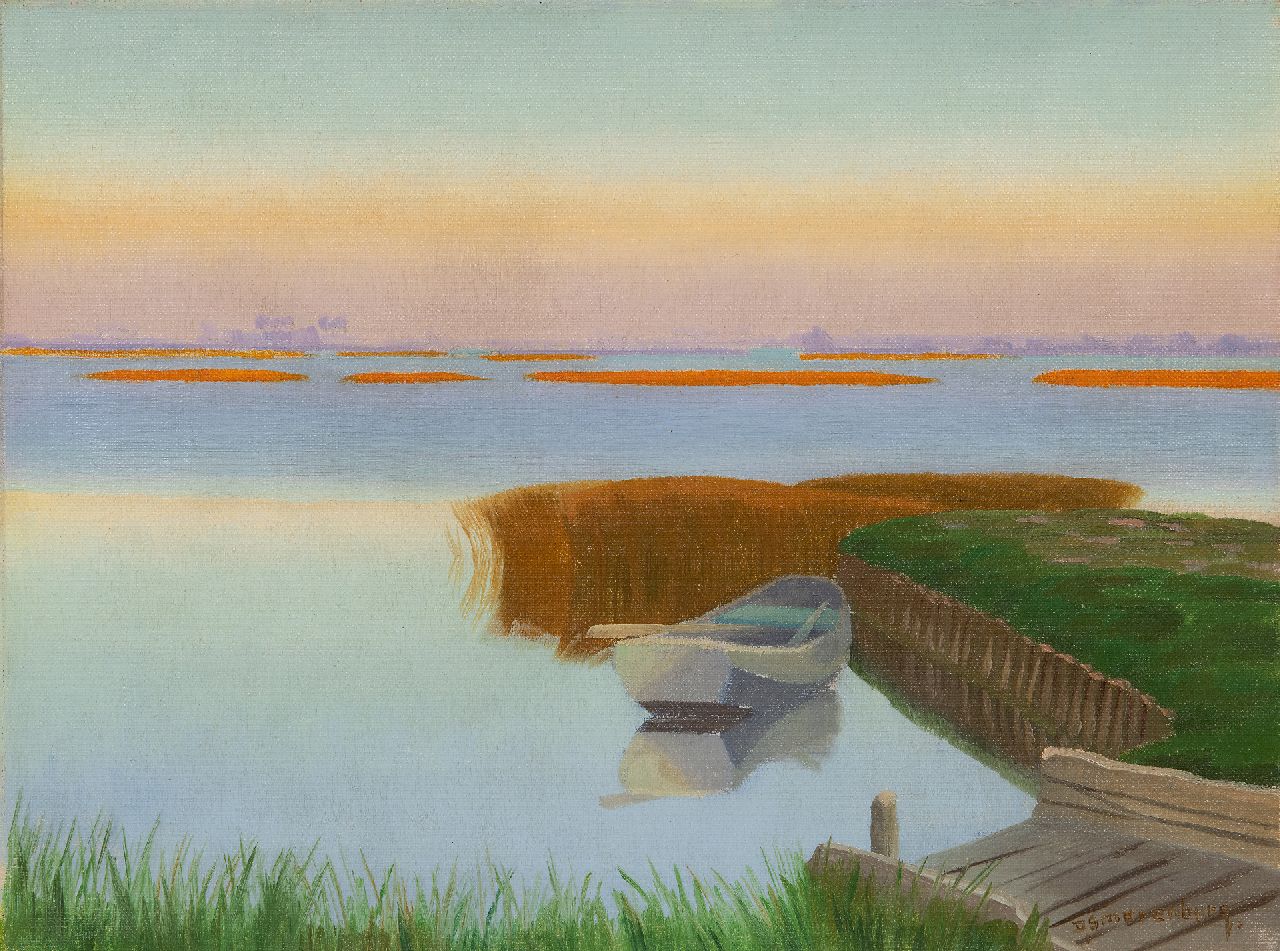 Smorenberg D.  | Dirk Smorenberg | Schilderijen te koop aangeboden | Zomerdag bij de Loosdrechtse Plassen, olieverf op doek 30,2 x 40,2 cm, gesigneerd rechtsonder