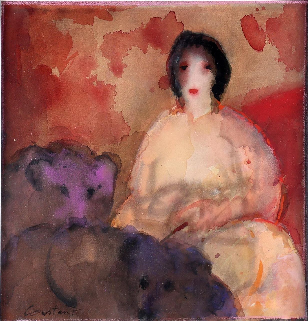 Constant (Constant Anton Nieuwenhuijs)   | Constant (Constant Anton Nieuwenhuijs) | Aquarellen en tekeningen te koop aangeboden | De Berentemster, aquarel op papier 46,0 x 44,5 cm, gesigneerd linksonder