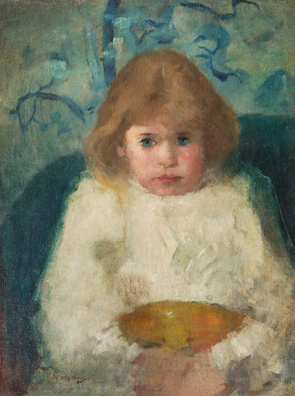 Arntzenius P.F.N.J.  | Pieter Florentius Nicolaas Jacobus 'Floris' Arntzenius | Schilderijen te koop aangeboden | Kinderportret (dochter van schilder Carl August Breitenstein), olieverf op doek 58,2 x 44,2 cm, gesigneerd linksonder en te dateren ca. 1907 Arntzenius P.F.N.J.  | Pieter Florentius Nicolaas Jacobus 'Floris' Arntzenius | Schilderijen te koop aangeboden | Kinderportret (dochter van schilder Carl August Breitenstein), olieverf op doek 58,2 x 44,2 cm, gesigneerd linksonder en te dateren ca. 1907