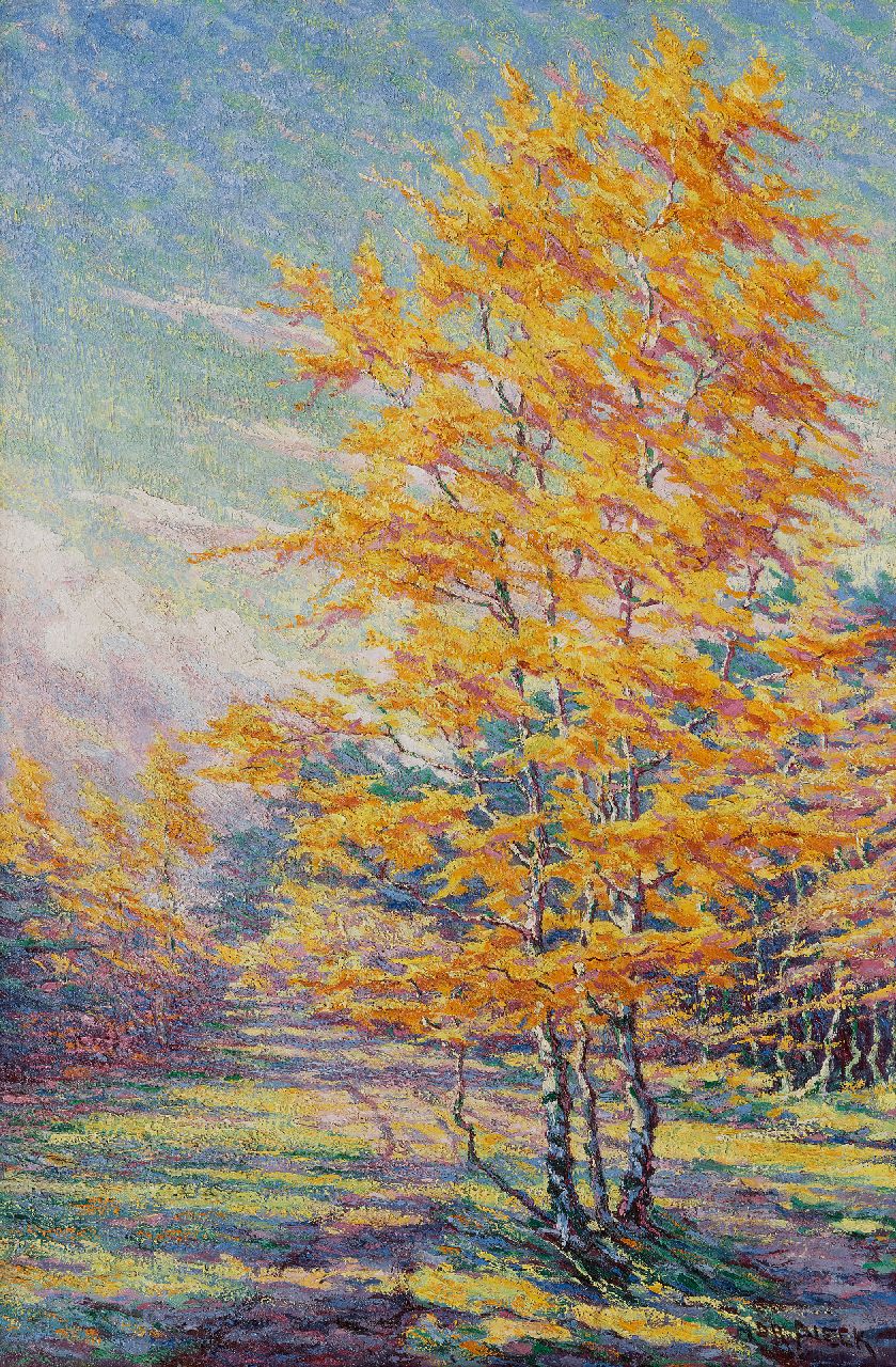 Pieck A.J.  | Adriana Jacoba 'Adri' Pieck, Herfstboom, olieverf op doek 76,0 x 50,9 cm, gesigneerd rechtsonder Pieck A.J.  | Adriana Jacoba 'Adri' Pieck, Herfstboom, olieverf op doek 76,0 x 50,9 cm, gesigneerd rechtsonder