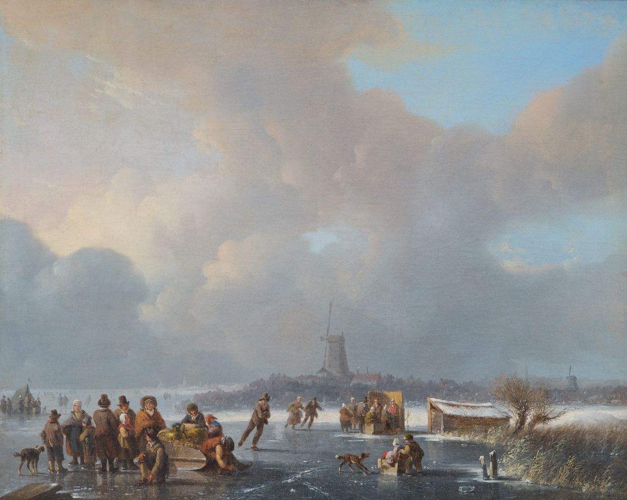 Stok J. van der | Jacobus van der Stok | Schilderijen te koop aangeboden | Hollandse winter, olieverf op doek 48,0 x 60,0 cm
