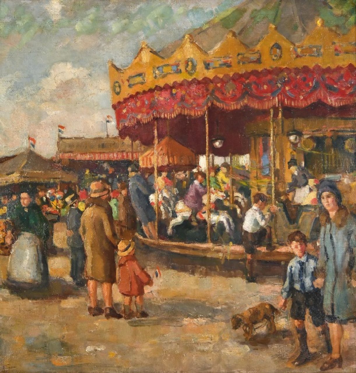 Fresco A. | Abraham Fresco | Schilderijen te koop aangeboden | Funfair, olieverf op doek 65,5 x 63,5 cm, gesigneerd linksonder Fresco A. | Abraham Fresco | Schilderijen te koop aangeboden | Funfair, olieverf op doek 65,5 x 63,5 cm, gesigneerd linksonder