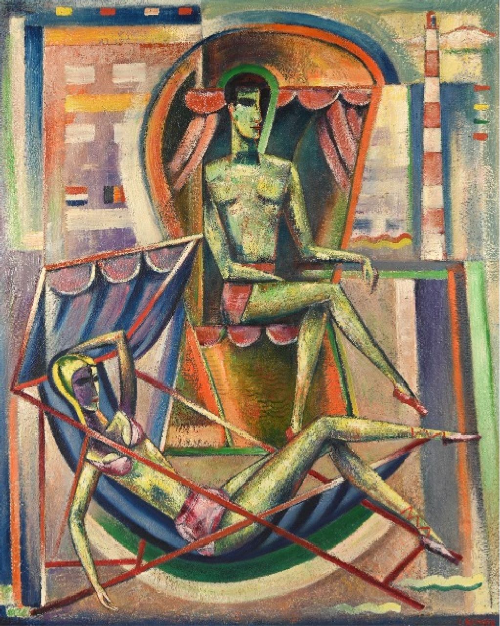 Reimond Kimpe | Op het strand, olieverf op doek, 104,5 x 84,0 cm, gesigneerd r.o. en te dateren 1955 Reimond Kimpe | Op het strand, olieverf op doek, 104,5 x 84,0 cm, gesigneerd r.o. en te dateren 1955