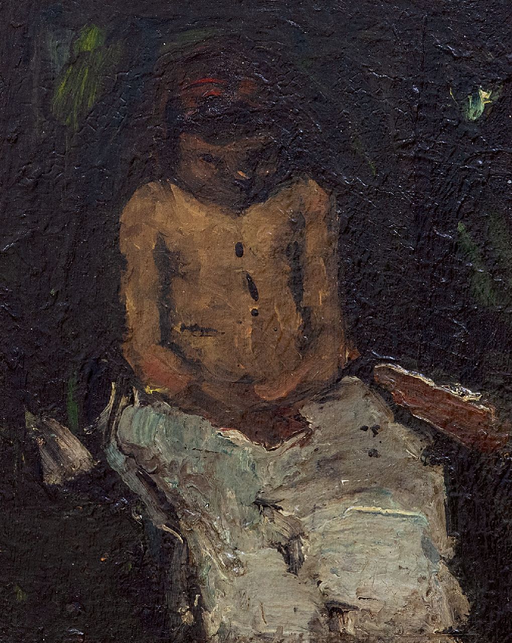 Robertson S.  | Susanne 'Suze' Robertson, Zittend meisje, olieverf op paneel 27,0 x 21,4 cm