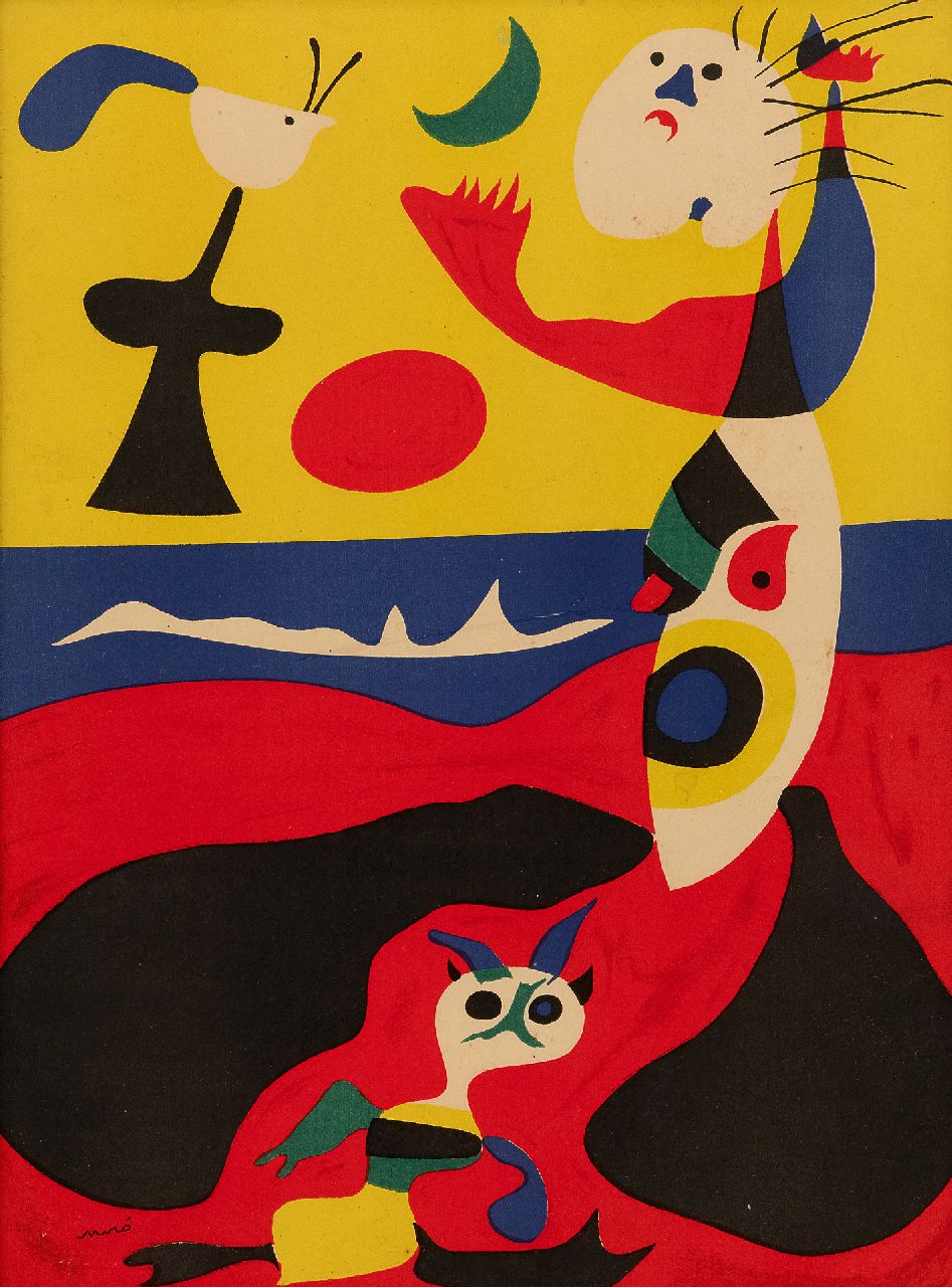Joan Miró | L'été (Illustratie uit het Franse kunsttijdschrift Verve 3, 1938), pochoir op paper, 35,6 x 26,2 cm, gesigneerd l.o. (in de steen) en verso gedateerd 'Mars' 1938
