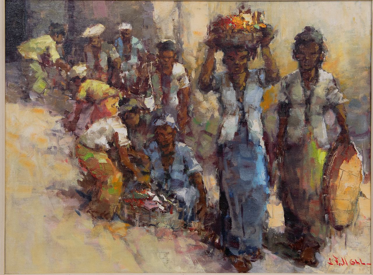 Frits Ohl | Elegante vrouwen, olieverf op doek, 60,0 x 80,5 cm, gesigneerd r.o.