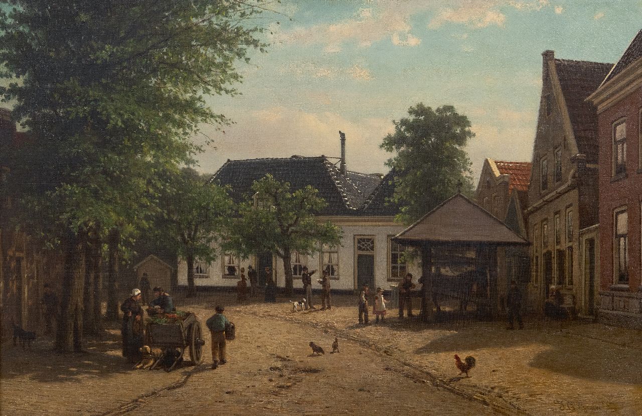 Greive J.C.  | Johan Conrad 'Coen' Greive | Schilderijen te koop aangeboden | Dorpsstraat, olieverf op doek 37,0 x 57,0 cm, gesigneerd rechtsonder