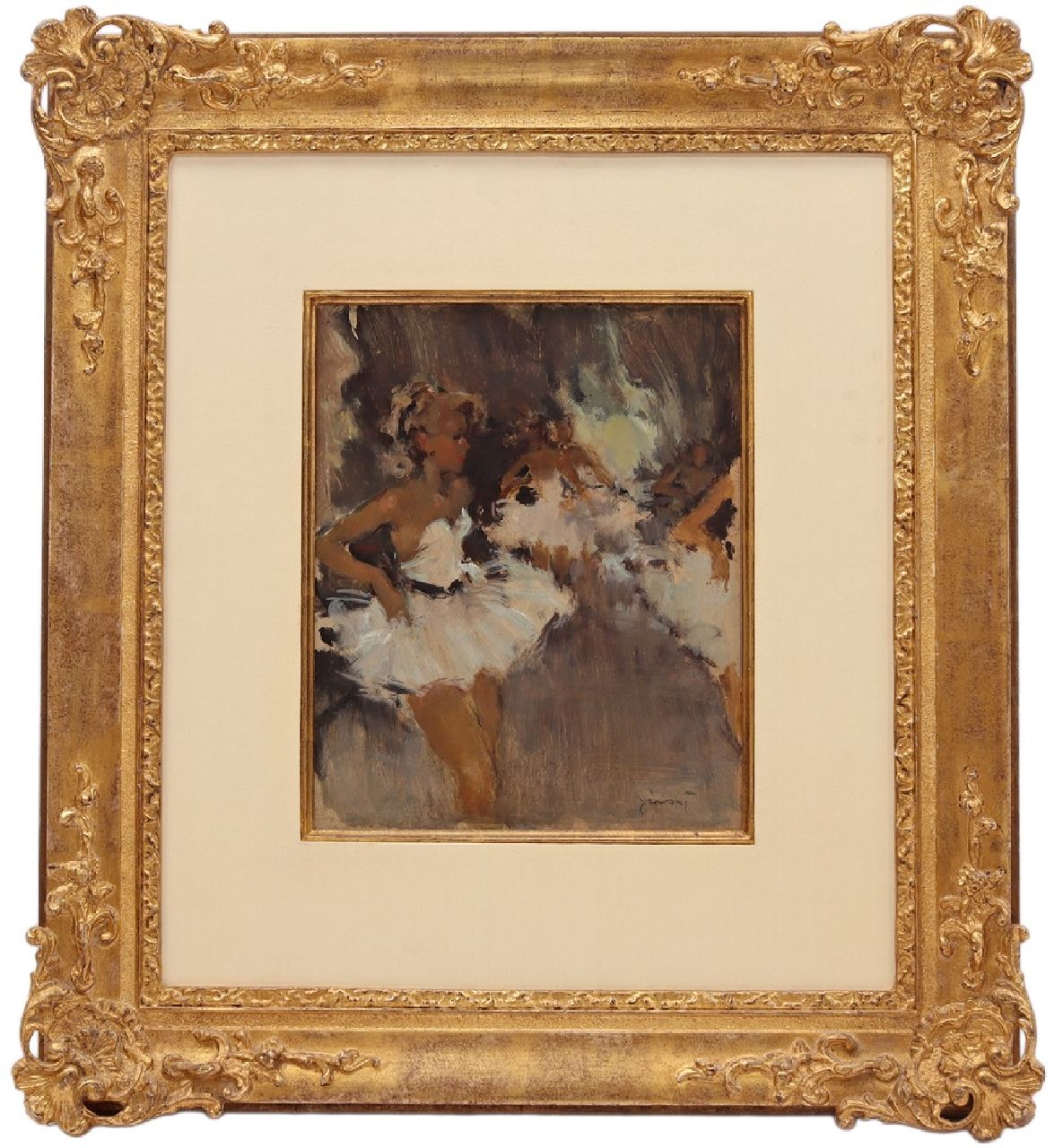 Grisot P.  | Pierre Grisot | Schilderijen te koop aangeboden | Ballerina's, olieverf op board 26,9 x 22,0 cm, gesigneerd rechtsonder