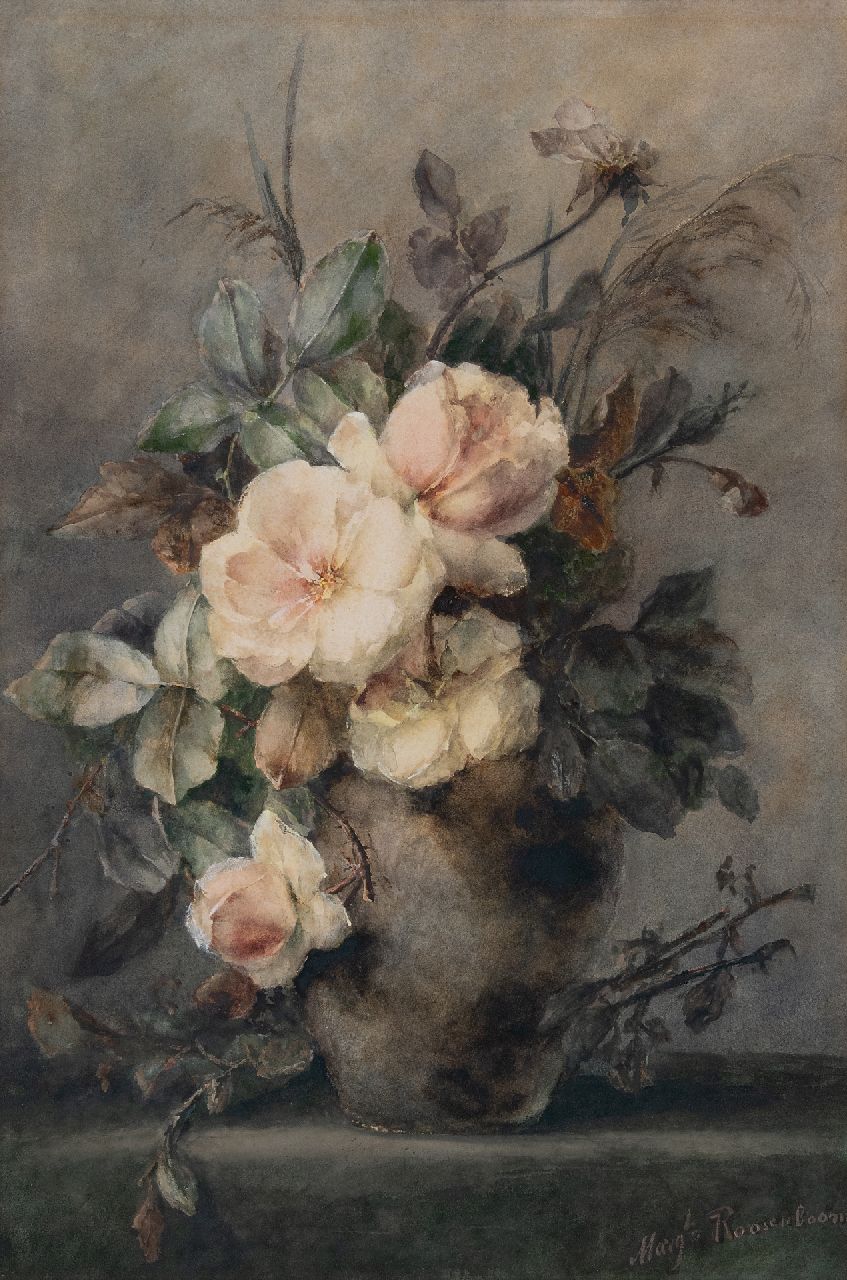 Roosenboom M.C.J.W.H.  | 'Margaretha' Cornelia Johanna Wilhelmina Henriëtta Roosenboom | Grafiek te koop aangeboden | Bloemstilleven, litho 65,0 x 44,0 cm, gesigneerd rechtsonder