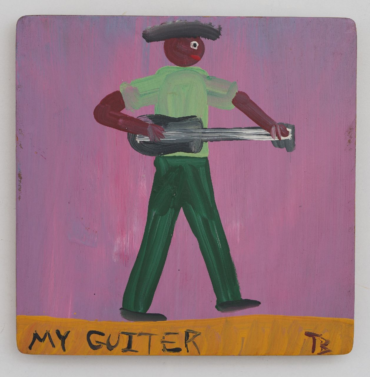 Brown T.  | Timothy 'Tim' Brown | Schilderijen te koop aangeboden | My guiter (Mijn gitaar), olieverf op hout 40,6 x 40,7 cm, gesigneerd rechtsonder en verso met monogram