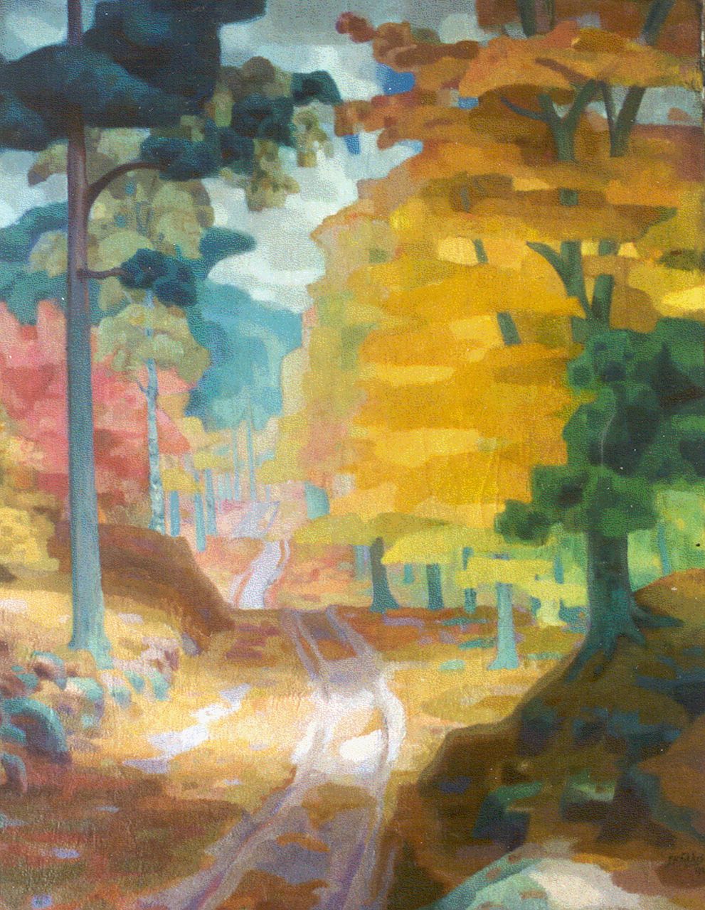 Fekkes J.H.  | Johannes Hendricus 'Jan' Fekkes | Schilderijen te koop aangeboden | Boslaantje, olieverf op doek 120,3 x 94,8 cm, gesigneerd rechtsonder en gedateerd 1920