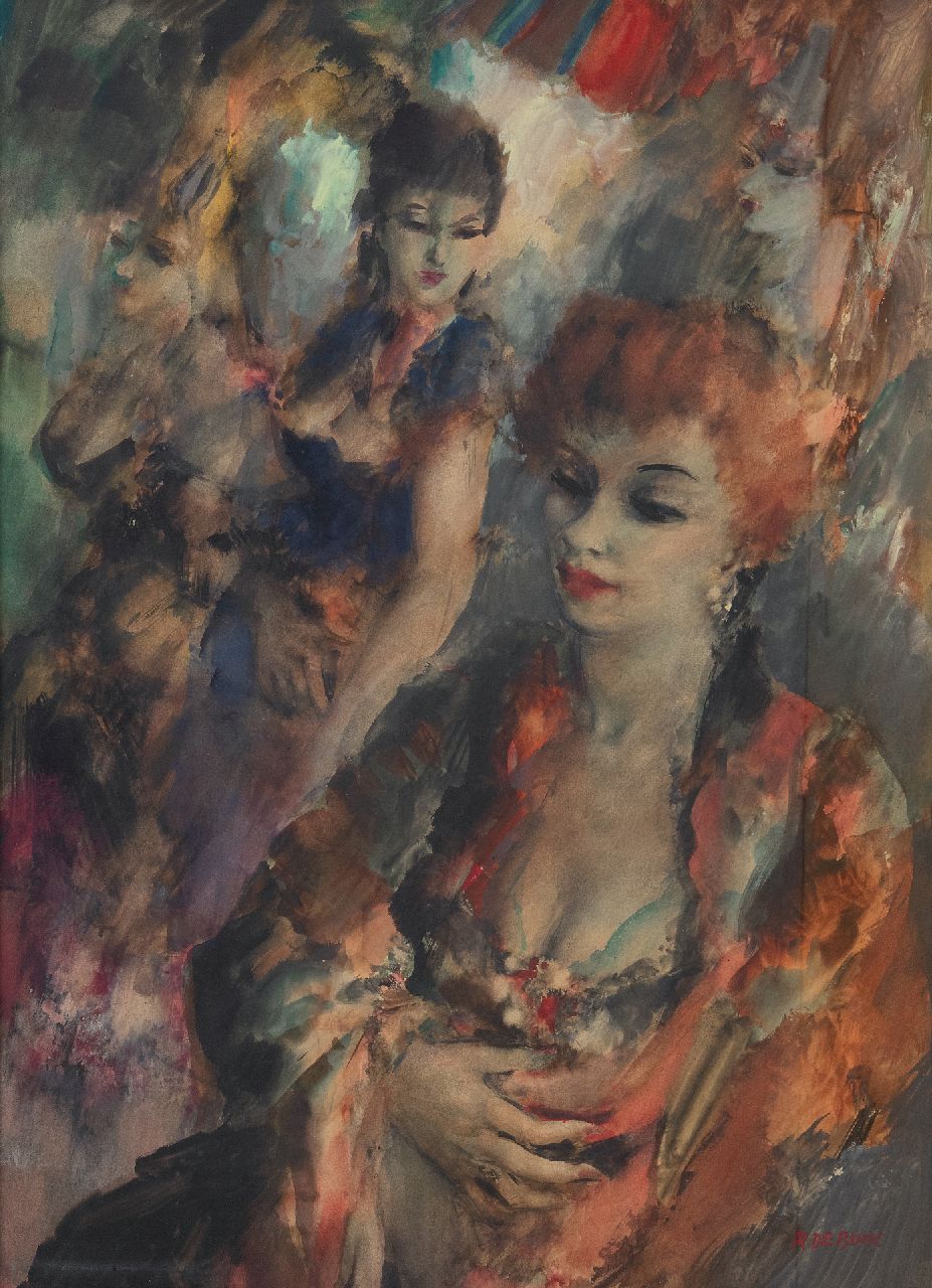 Buck R. de | Raphaël de Buck |  te koop aangeboden | Twee dames, 50,0 x 68,0 cm, gesigneerd rechtsonder