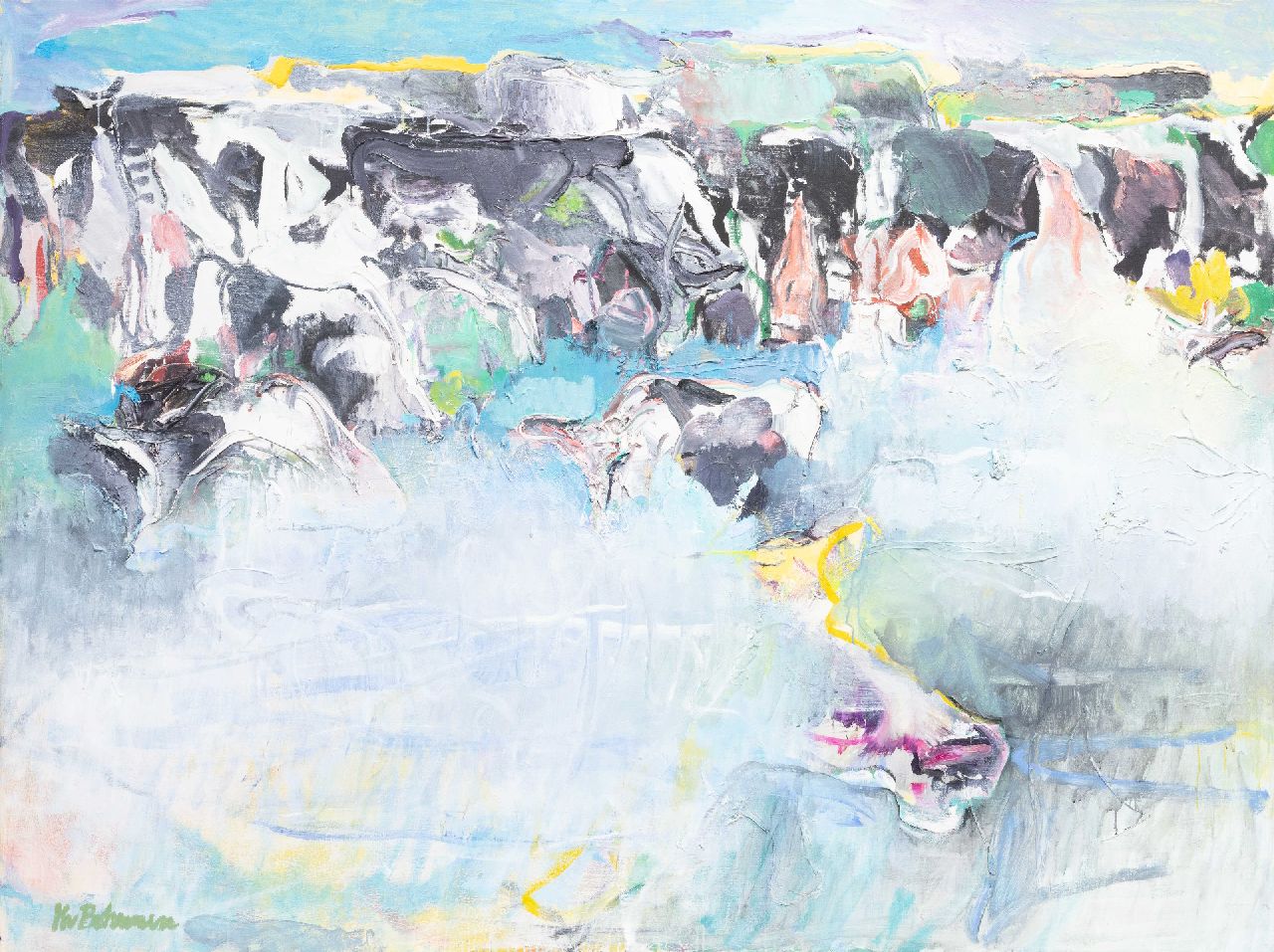 Bohemen C.B. van | Cornelis Bernardus 'Kees' van Bohemen | Schilderijen te koop aangeboden | Zonde titel (Zoetermeer), olieverf op doek 150,0 x 200,0 cm, gesigneerd rechtsonder