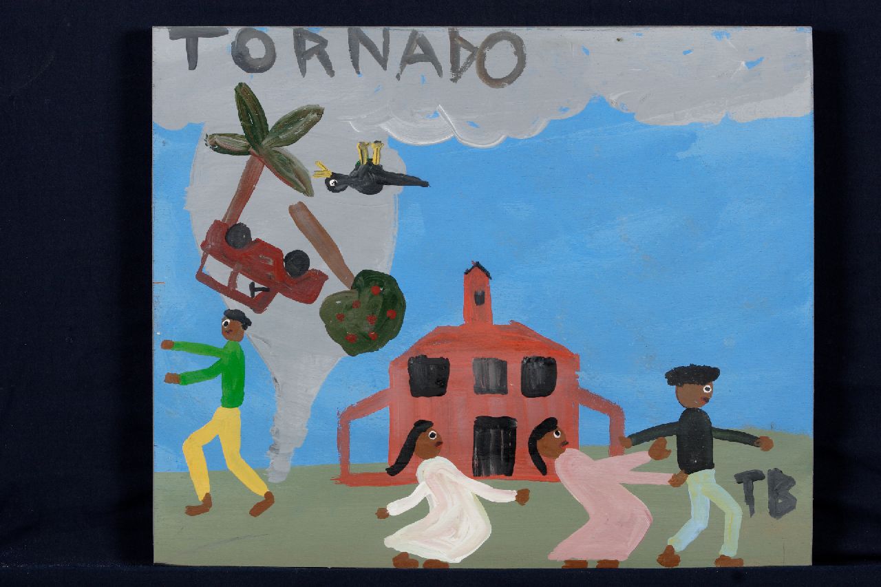 Brown T. | Timothy 'Tim' Brown, Tornado, acryl op paneel 37,0 x 45,0 cm, gesigneerd rechtsonder met initialen en ca 1995 Brown T. | Timothy 'Tim' Brown, Tornado, acryl op paneel 37,0 x 45,0 cm, gesigneerd rechtsonder met initialen en ca 1995