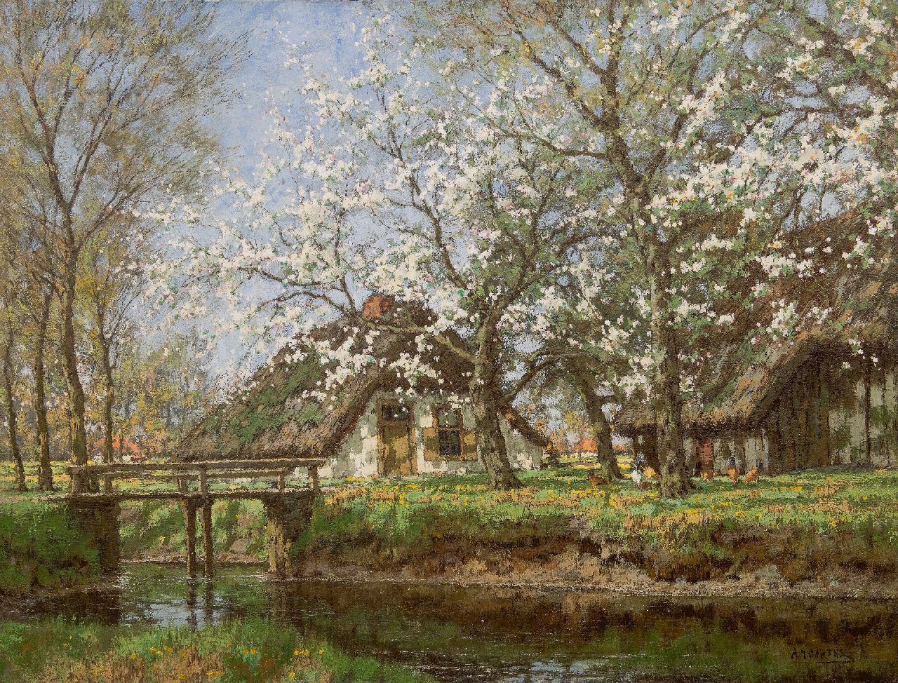 Gorter A.M.  | 'Arnold' Marc Gorter | Schilderijen te koop aangeboden | Lente aan de Vordense beek, olieverf op doek 77,5 x 104,6 cm, gesigneerd rechtsonder