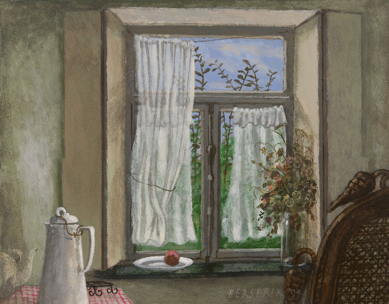 Berserik H.  | Hermanus 'Herman' Berserik | Schilderijen te koop aangeboden | Voorjaar buiten, acryl op paneel 29,1 x 37,0 cm, gesigneerd rechtsonder en gedateerd '94
