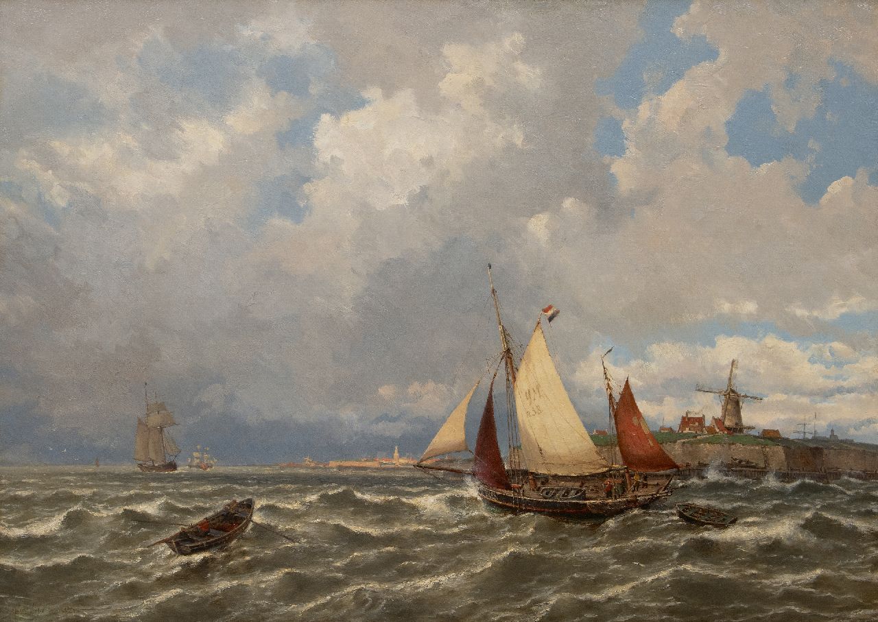 Koekkoek G.J. | Gerardus Johannes 'Gerard' Koekkoek | Schilderijen te koop aangeboden | Op de Schelde vóó Vlissingen, olieverf op doek 84,5 x 115,2 cm, gesigneerd linksonder Koekkoek G.J. | Gerardus Johannes 'Gerard' Koekkoek | Schilderijen te koop aangeboden | Op de Schelde vóó Vlissingen, olieverf op doek 84,5 x 115,2 cm, gesigneerd linksonder