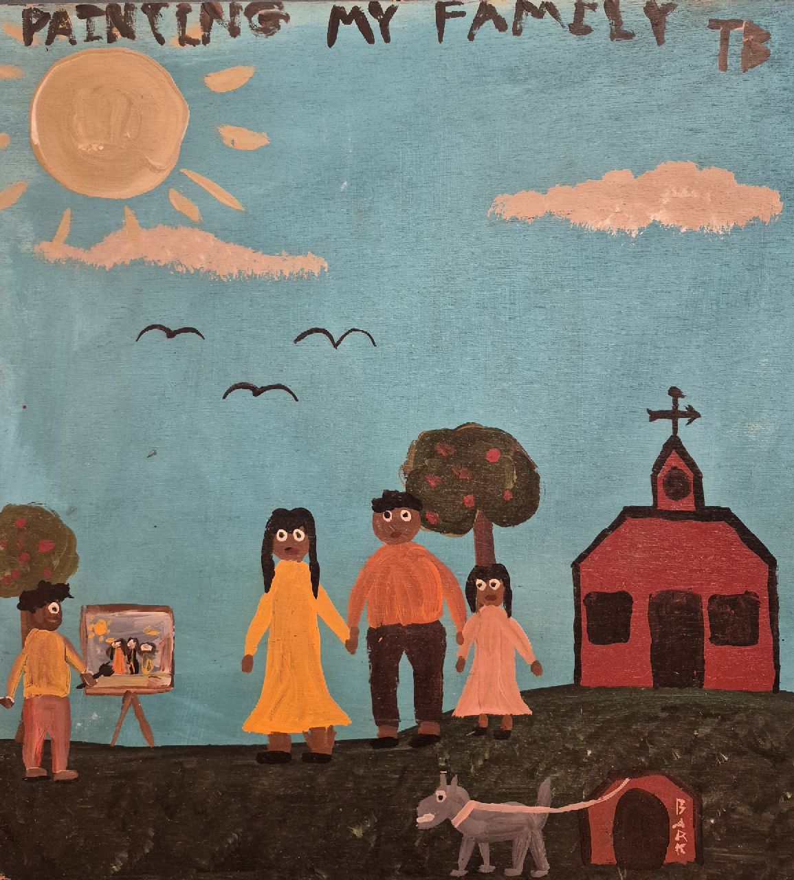 Brown T. | Timothy 'Tim' Brown | Schilderijen te koop aangeboden | Painting my family, olieverf op paneel 40,2 x 37,3 cm, gesigneerd rechtsboven met initialen Brown T. | Timothy 'Tim' Brown | Schilderijen te koop aangeboden | Painting my family, olieverf op paneel 40,2 x 37,3 cm, gesigneerd rechtsboven met initialen