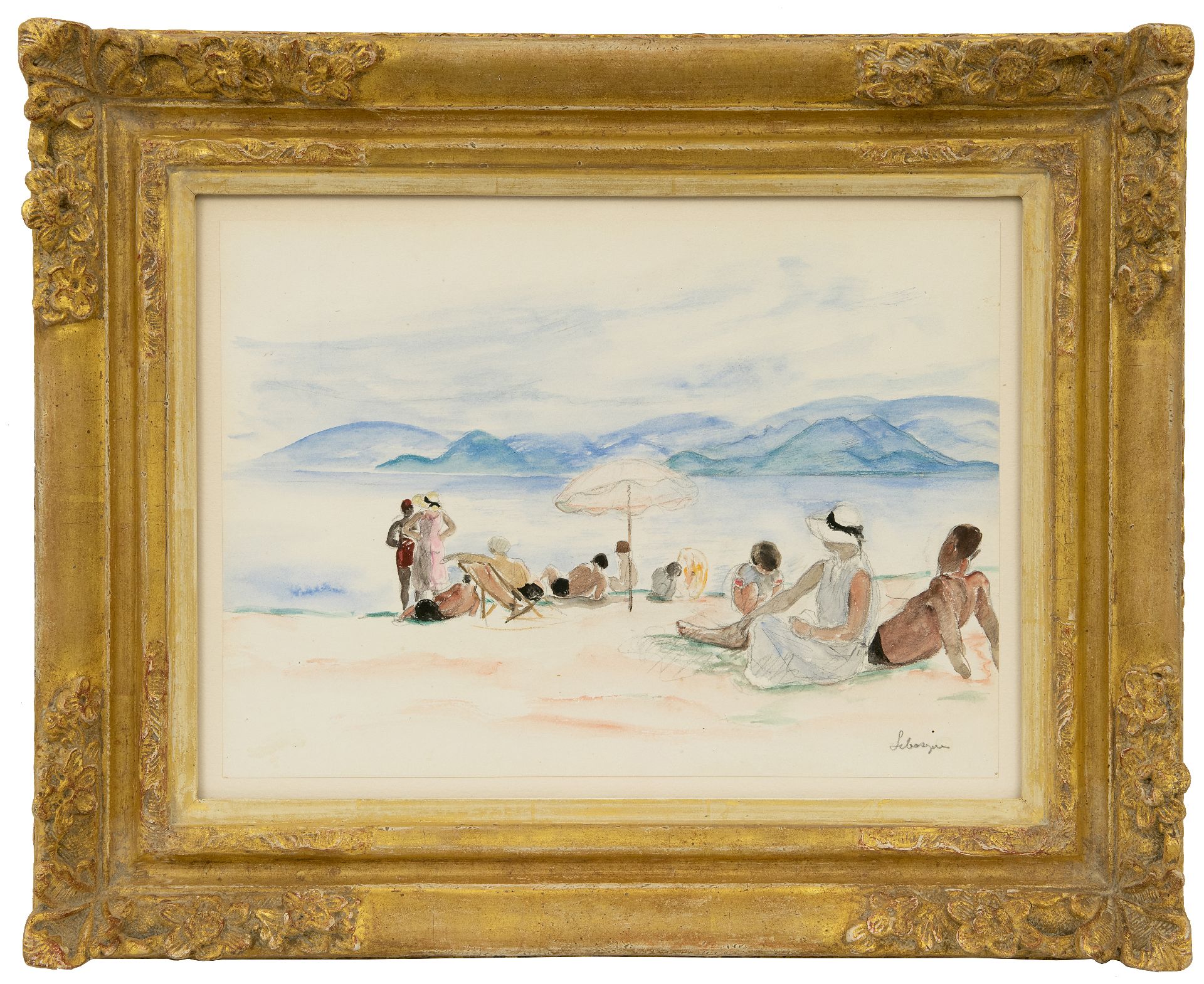 Henri Lebasque | Watercolours and drawings for Sale | On the beach of ...