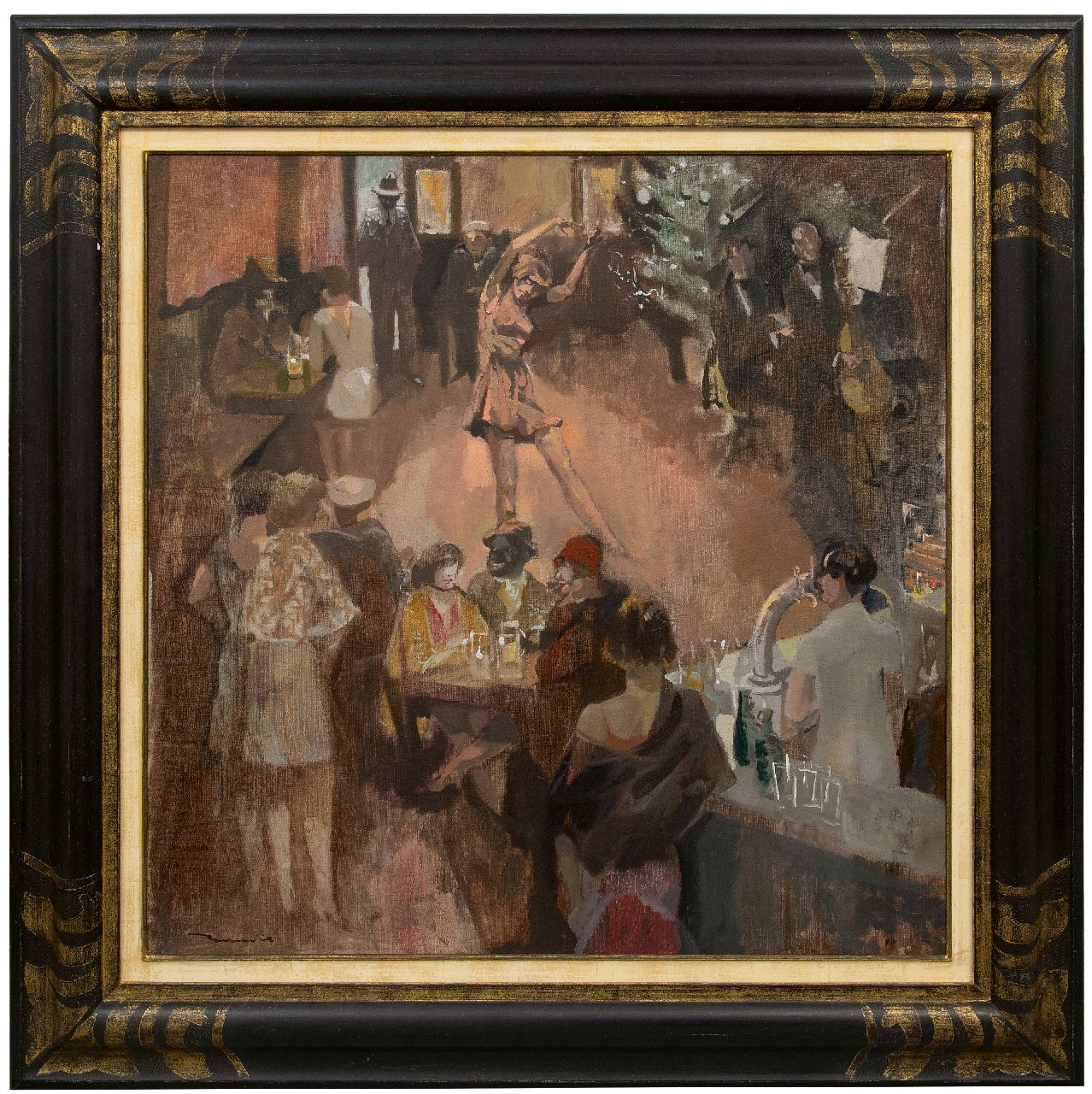 Bervoets L.  | Leo Bervoets | Paintings offered for sale | Café dansant, oil on canvas 80.4 x 80.2 cm, signed l.l.