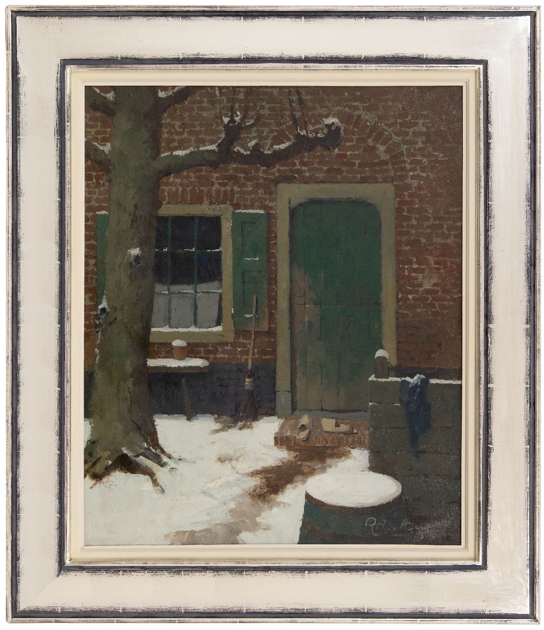 Ligtelijn E.J.  | Evert Jan Ligtelijn | Paintings offered for sale | Backyard, oil on canvas 60.4 x 50.4 cm, signed l.r.